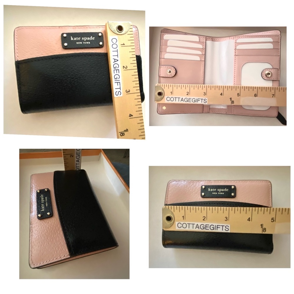 Kate Spade New Med Slim Bifold Wallet pink & black - Picture 7 of 13
